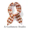 Bufanda de punto jacquard de cachemira, de dos tonos y con patrón de rombos, gruesa y cálida, perfecta para el clima frío, suave y delicada con la piel