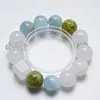 Pulseira Cristal Branco Natural da Moda para Mulheres Versátil Fantasma Branco Tampa de Leite Verde Pulseira Fashion Atacado