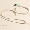 Corda de colar de enrolar ajustável DIY padrão espiral trançado à mão pingente de jade fivela de segurança pingente de jade cordão para homens e mulheres