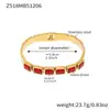 Pulsera Cuadrada de Acero Inoxidable con Piedras de Vidrio de Colores Diseño de Nicho Ins Joyería Moderna Genial Europea y Americana Chapada en Oro de 18K Que No Se Desvanece