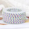 Hilo de algodón de colores, hilo de algodón tejido de poliéster multicolor, hilo especial para joyería hecha a mano y trabajos con cuentas, carretes pequeños de poliéster, suministro en lote mixto