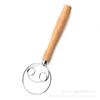 Varilla batidora de harina con mango de roble manual, bobina de acero inoxidable 430 304, batidor de masa para el hogar, varilla para mezclar masa, horneado
