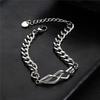 Moda transfronteriza pulsera de espinas de acero de titanio para hombre hip hop popular diseño simple nicho pulsera con letras para hombre y mujer