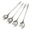 Colher Grande Redonda de Aço Inoxidável 316 Desenho Animado, Colher de Sopa Grande, Colher Misturadora de Grau Alimentício, Colher de Arroz Doméstica para Crianças, Colher de Sopa de Cabo Longo