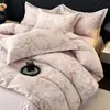 Juego puro de algodón cepillado de cuatro piezas, funda de edredón y sábana de cama 100% algodón engrosado, juego de tres piezas de ropa de cama para dormitorio de otoño e invierno, diseño simple