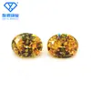Zircón dorado de buena calidad ovalado 2*3~13*18mm zircón de color ovalado artificial zircón con forma de huevo