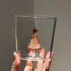 Vaso de Vidrio para Beber en Casa con Forma de Árbol de Navidad 2025 Nuevo Regalo Navideño de Alta Gama para Niñas con Buen Aspecto