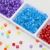 Contas Acrílicas 6mm Fundo Colorido Letra Branca Material para DIY Miçangas Artesanais Contas Educacionais para Crianças Contas Soltas para Enfiamento