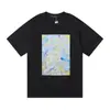 Comércio Exterior Marca da Moda Marca Roxa Logo Clássico de Letras Estampado Manga Curta Névoa Rua Americana Marca da Moda Camiseta