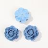 Tecido de camélia azul jeans, flor de rosa, acessórios para cabelo, grampo de cabelo, acessórios femininos, material de atacado