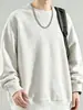 Moletom de gola redonda liso para outono e inverno, unissex, solto e versátil, estilo coreano casual, camiseta básica solta de comércio exterior