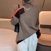 Suéter de cuello alto holgado para mujer, estilo japonés y coreano, diseño retro de nicho, de moda, para otoño e invierno, con parte superior en contraste