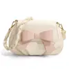 Bolsa Quadrada Pequena Doce e Feminina Versátil Tendência Primavera Verão Bolsa Transversal Feminina Bolsa Nuvem Plissada Bolsa com Laço