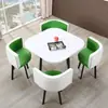 Juego simple de mesa y sillas de oficina para negociación, mesa creativa de recepción para tienda de té de leche, mesa redonda pequeña de recepción informal, mesa de comedor