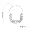 Collar Calado Incrustado de Diamantes Transfronterizo Europeo y Americano, Estilo Minimalista Único, Gargantilla Versátil, Collar de Lujo Ligero de Alta Gama al por Mayor