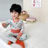 Ropa de otoño para bebé con cintura alta y protección abdominal, pantalones de otoño, ropa interior infantil sin huesos, pijamas gruesos de algodón para otoño e invierno.