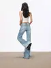 Jeans acampanados de tiro bajo de color claro para mujer, nuevo estilo primavera/otoño 2026, para chicas petite, no ajustados, pantalones de campana de pierna recta