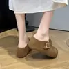Mules estilo Birkenstock para mujer que aumentan la altura, para personas bajitas, adecuados para uso en exteriores, de punta cerrada, sin cordones, zapatos casuales de suela gruesa para otoño de 2026