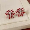 Pendientes de Año Nuevo de Aguja de Plata con Tachuelas de Diamante de Gota de Aceite, Aretes de Borla de Temperatura de Lujo Ligero de Moda, Pendientes Versátiles de Gama Alta Únicos para Mujer