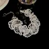 Collar de Encaje con Perlas y Cuentas de Cristal, Cadena para Clavícula de Lujo Ligero de Nicho, Set de Joyería de Moda Estilo Pastoral al por Mayor