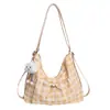 Bolso de Hombro Femenino Fresco y Sencillo 2026 Nueva Moda Versátil Bolso Cruzado de Cuadros Gran Capacidad Bolso de Mano para Viajes