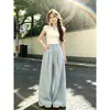 Calças Largas Soltas para Mulheres, Novo Estilo Primavera/Verão, Caimento Relaxado, Calças Sociais Fluídas, Calças Casuais Retas Estilo Yamamoto para Caminhada
