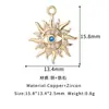 Colgante de Sol con Circonita Chapado en Cobre Dorado Nuevo Lujo Transfronterizo Colgante para Collar Pulsera DIY Fábrica de Joyería Venta al por Mayor