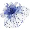 Flor de Pluma para el Cabello Malla Lunares Tocado Europeo y Americano Malla para Novia Accesorios para el Cabello de Flor de Diamante Sombrero Pequeño Retro para Mujer