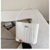 2025 Estilo Coreano Casual Bolso de Hombro para Estudiante de Gran Capacidad Estilo Japonés Bolso de Mano Simple de Lona Bolso Tote Plisado para Viaje