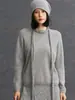 Nueva camisa básica versátil de punto para otoño e invierno para mujer, 100% cachemira, corte holgado, corte ajustado, cuello redondo, borde enrollado, suéter cálido de manga larga
