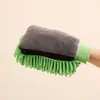Luva de Lavagem de Carro de Microfibra Dupla Face - Luva de Limpeza Sem Arranhões de Chenille e Fleece de Coral para Detalhamento Automotivo
