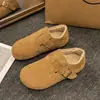 Zapatos Birkenstock para mujer, totalmente forrados, de felpa y engrosados, zapatos de algodón para maternidad otoño e invierno 2026, zapatos peludos cálidos sin cordones