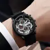 Reloj de Pulsera Deportivo de Cuarzo Cronógrafo para Hombre, Resistente al Agua con Correa de Silicona, Elegante Reloj Multicolor para Uso Diario y al Aire Libre