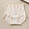 Algodón puro para mujer, cintura media-alta, jacquard francés 10A antibacteriano, absorbe la humedad, transpirable, entrepierna 100% algodón, bragas para mujer talla grande