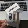 Correa de Reloj Adecuada para Xiaomi Mi Band 11 Flor de Iris Incrustada con Diamantes 8/9Nfc Correa de Muñeca de Cuero Moderna y Versátil para Niñas