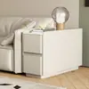 Nuevo Gabinete Lateral de Sofá de Madera Maciza de Color Crema de Pie, Mesa Lateral Pequeña para Sala de Estar, Gabinete de Esquina de Lujo Ligero, Mesa de Esquina, Mesa de Café