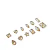 Champagne Cintilante Fundo Plano Zircônia Arte de Unha Diamante Fundo Plano Médio Zircônia Diamante Formato Especial Olho de Cavalo Coração Gota de Água Joia de Unha