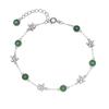 Pulseira de estrela de calcedônia verde natural em prata de lei S925 pulseira versátil para meninas design de alta qualidade atacado