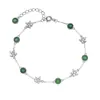 Pulseira de Prata S925 com Calcedônia Verde Natural Inlaid para Mulheres, Moda Nacional, Design Pequeno e Fresco, Atacado de Fábrica, Fornecimento ao Vivo