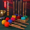 Tigela Tibetana Nissi Xizang para Canto Batedor de Lã Feltro Martelo para Tigela de Canto Tibetana Xizang Baqueta Profissional para Terapia Sonora Tigela da Lua Cheia Acessórios para Baqueta