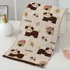 Zhiyang Gaze de Quatro Camadas Jacquard Cartoon Toalha Infantil Toalha Infantil Urso Fruta Toalha de Rosto Pequena Toalha de Suor Lembrança Atacado