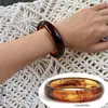 Novidades em Joias Transfronteiriças Europeias e Americanas: Pulseira Larga Geométrica de Resina Degradê na Cor Café, Pulseira Fina Texturizada de Nicho Estilo Ins