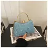 Bolso de cadena de perlas, nueva colección 2025, adornado con pedrería brillante, bolso de noche elegante, versátil y moderno, bolso de hombro para mujer