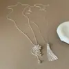 Colar Longo com Franjas Estilo Igual de Blogueira Popular Coreana Feminino Nicho Ins Único Exquisito Versátil Corrente de Pescoço Corrente de Clavícula