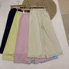 Primavera 2025 Nuevo Estilo Japonés Casual Color Sólido Simple Combinable Holgado con Solapa en la Oreja Cintura Suelta Pantalones de Pierna Ancha para Mujer