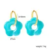 Pendientes para Niñas Dulces Estilo Ins Europeo y Americano Sencillos Lindos Personalizados Forma de Flor de Resina Pendientes de Comercio Exterior Dopamina para Mujer
