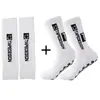 Calcetines de fútbol de tubo largo TC transfronterizos, blanco y negro, calcetines deportivos con protección de rodilla antideslizante, profesionales que absorben el sudor, resistentes al desgaste, transpirables, protectores de pierna