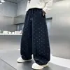 Calça Masculina Estilo Primavera e Outono 2026 Novo Estilo para Crianças de Meia-Idade e Mais Velhas Calça Esportiva Masculina de Perna Larga Roupas de Outono Infantis Calça de Moletom Tricotada