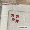 Acessórios para Nail Art Laço de Fita Vermelho Hollow-Out Ankora Mini Resina Vinho Tinto 3D Decorações de Unha Usáveis