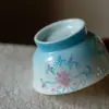 Taza Maestra con Patrón de Loto Azul Degradado Pintado a Mano de Alto Valor Estético, Exquisita Taza Individual de Cerámica Arita